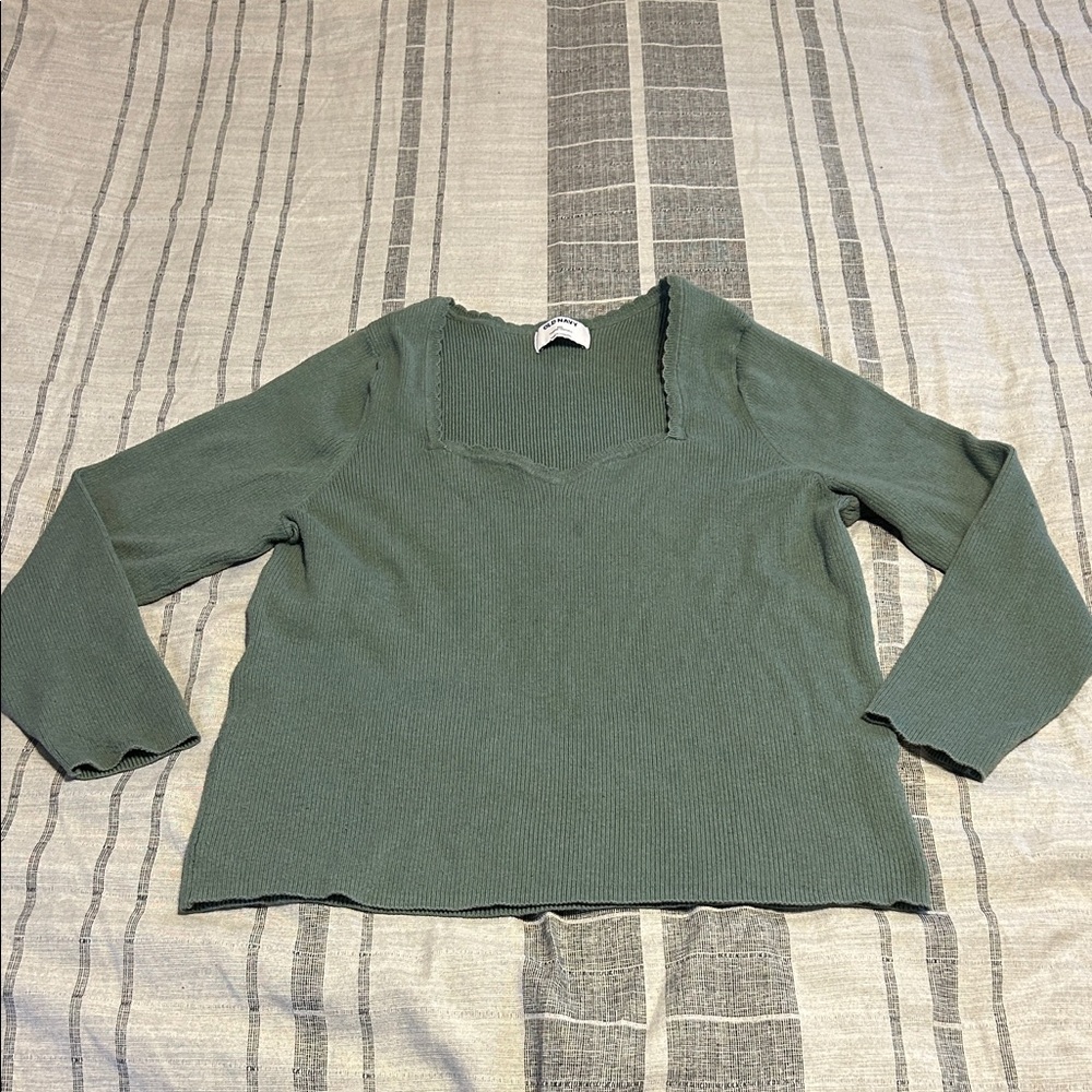 Old Navy Sage Ribbed Knit Top
